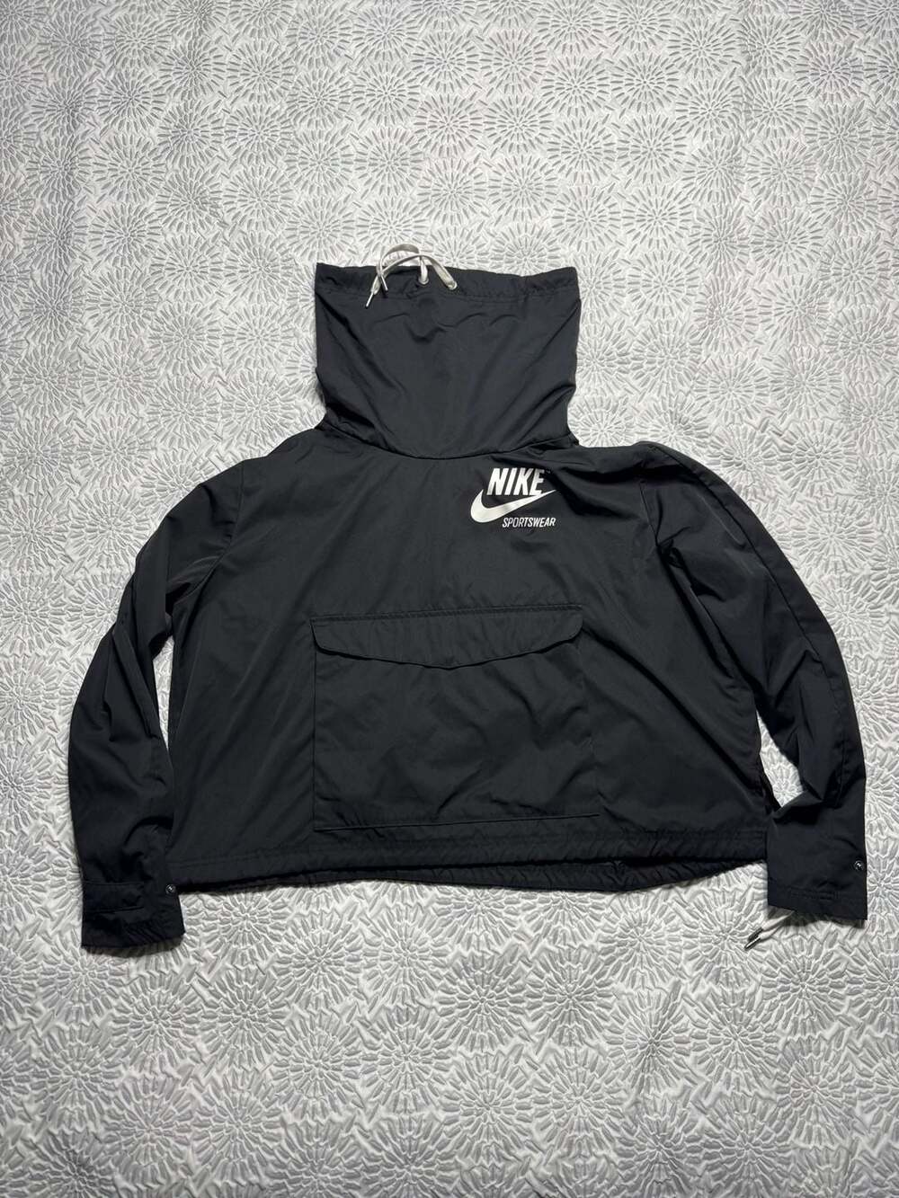 Nike Sportswear Archive Funnel Neck Windbreaker Pullover Jacket Black Women’s L